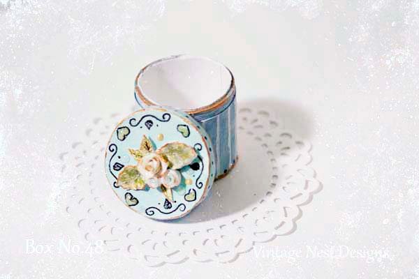 Hat Band Box Blue No.48 Dollhouse Miniature Handmade image 0