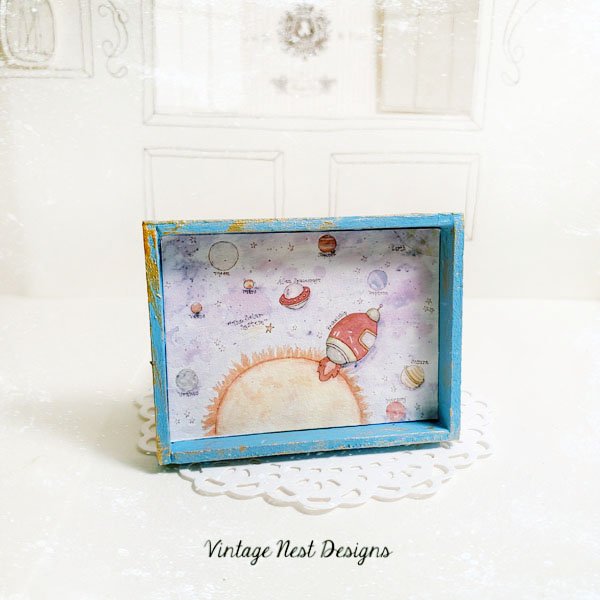 Sun Moon Stars Rocket Ship No.2:1 Dollhouse Miniature Handmade image 4