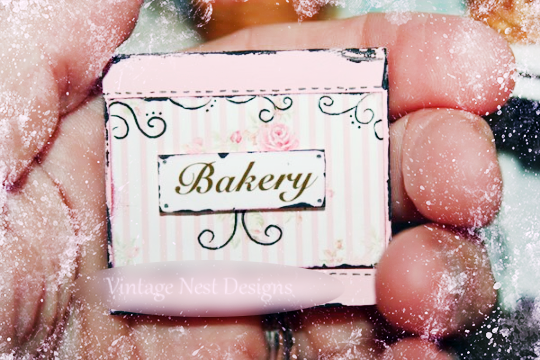 Bakery Sign No.21 Dollhouse Miniature Handmade image 1