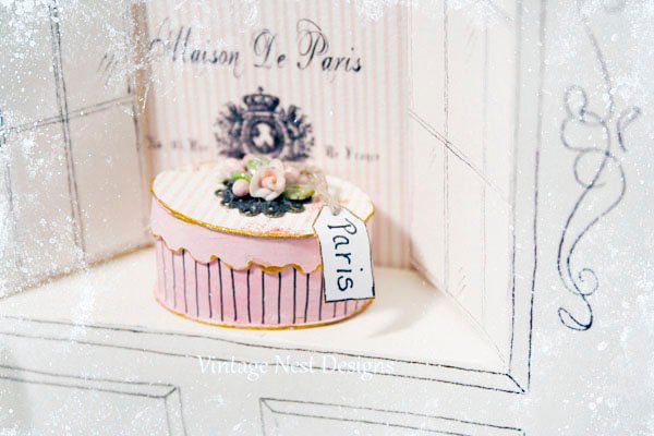 Hat-Band Box No.44 Dollhouse Miniature Handmade for Dolls image 6