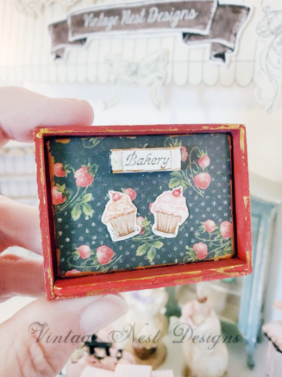 Bakery Sign No.1 Dollhouse Miniature Handmade image 1