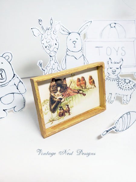The Cat & The Fiddle No.1:1 Dollhouse Miniature Handmade image 1