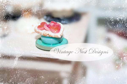 Valentine Heart Cookies No.2 Dollhouse Miniature Handmade image 0