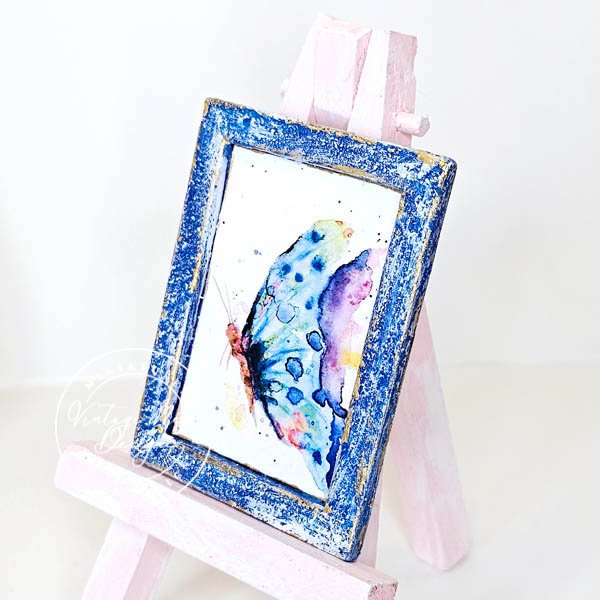Butterfly No.1:3 Dollhouse Miniature Handmade Wooden Framed Art image 4