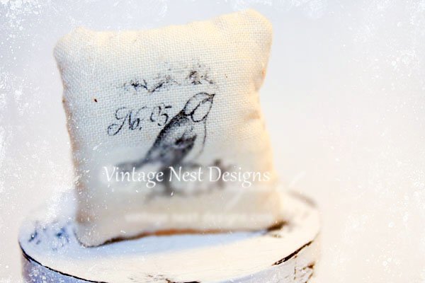 Bird Pillow No.2 Dollhouse Miniature Handmade image 0