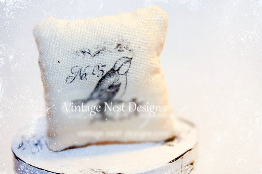Bird Pillow No.2 Dollhouse Miniature Handmade image 0