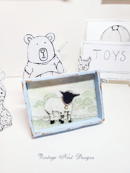 Nursery Lamb No.1:1 Dollhouse Miniature Handmade image 2