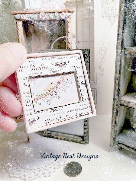Love Birds No.1:4 Dollhouse Miniature Handmade image 3