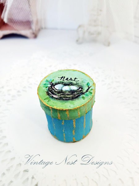 Bird Nest Box No.16 Dollhouse Miniature Handmade image 0