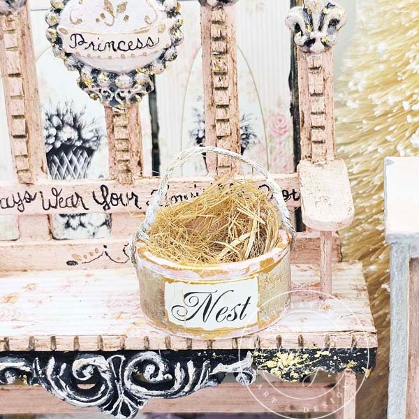 Bird Nest Basket No.8 Dollhouse Miniature Handmade image 10