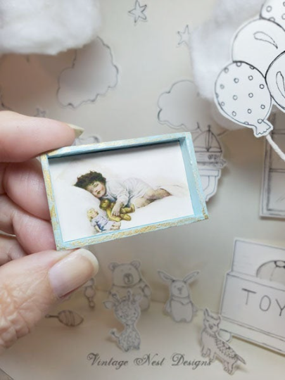 Vintage Sleeping Child No.1:1 Dollhouse Miniature Handmade image 4