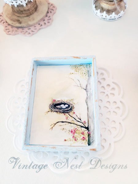 Bird Nest Roses Tree No.1:1 Dollhouse Miniature Handmade image 3