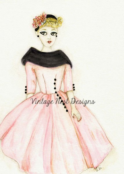 Barbie Doll No.3 Digital Print Watercolor Painting image 0