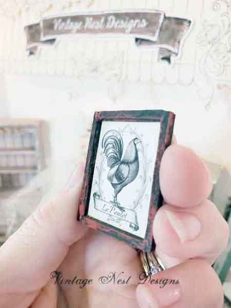 Roosters No.1:2 Dollhouse Miniature Handmade image 3
