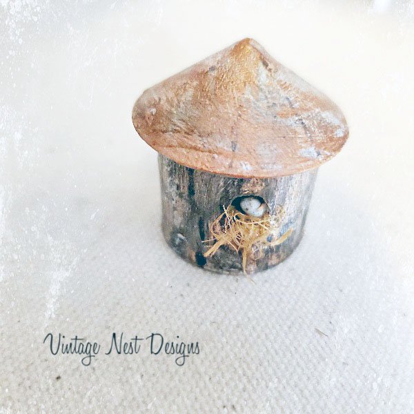 Bird Nest House No.1 Dollhouse Miniature Handmade image 1