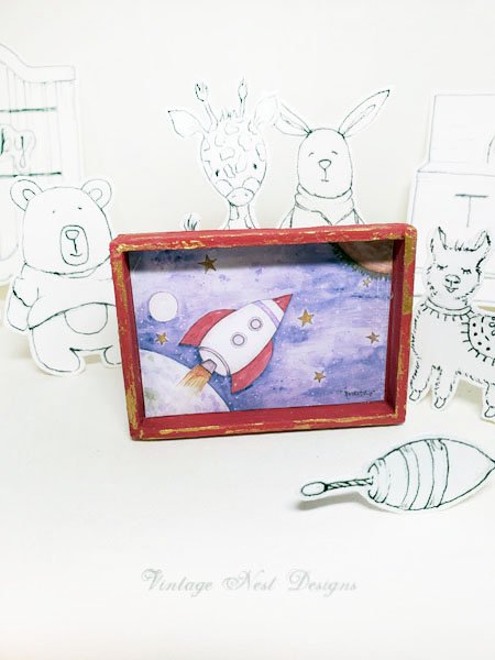 Sun Moon Stars Rocket Ship No.3:1 Dollhouse Miniature Handmade image 1