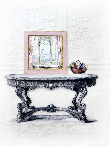 Window Scene No.2:1 Dollhouse Miniature Handmade Wooden Framed Art image 5