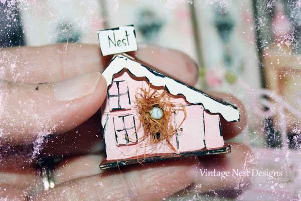 Bird Nest House No.2 Dollhouse Miniature Handmade image 4