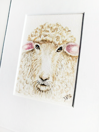Sheep No.1 Original Watercolor Painting image 0