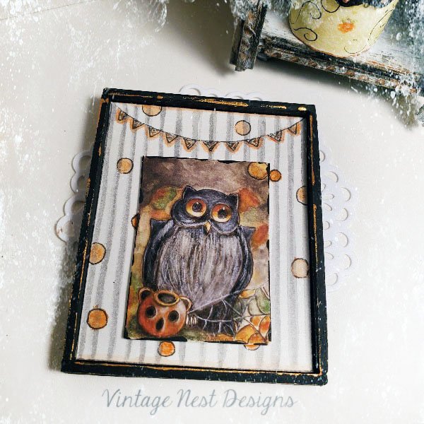 Halloween Owl No.4:2 Dollhouse Miniature Handmade image 3
