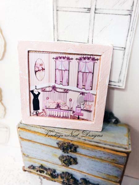 Glamour Girl Bedroom No.1:2 Dollhouse Miniature Handmade image 1