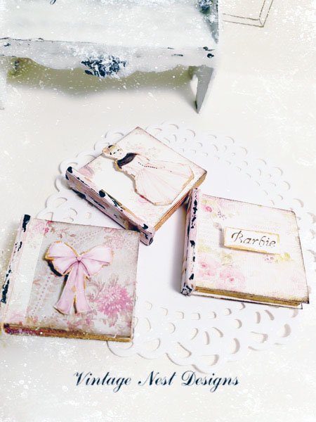 Shabby Book Set No.1 Handmade Miniatures for Dollhouse image 4