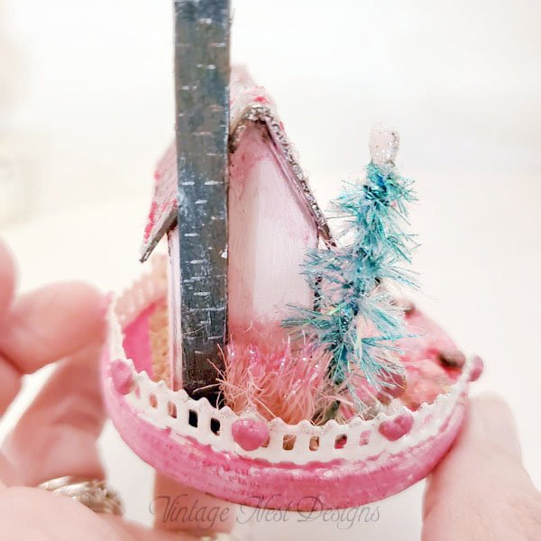 Valentine Putz Glitter Holiday House No.1 Handmade Miniature image 1