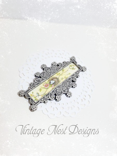 Bird Nest Roses No.4 Dollhouse Miniature Metal Framed image 6