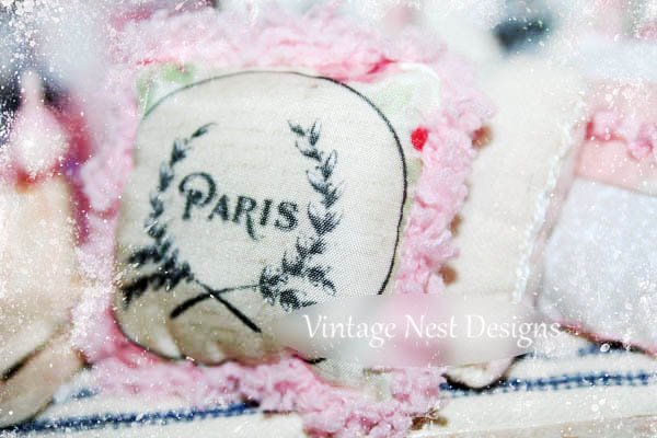 Paris Pillow No.2 Dollhouse Miniature Handmade image 0