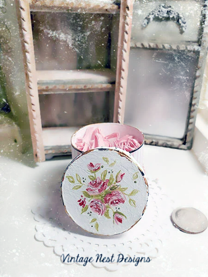 Hat Band Box No.42 Dollhouse Miniature Handmade image 6