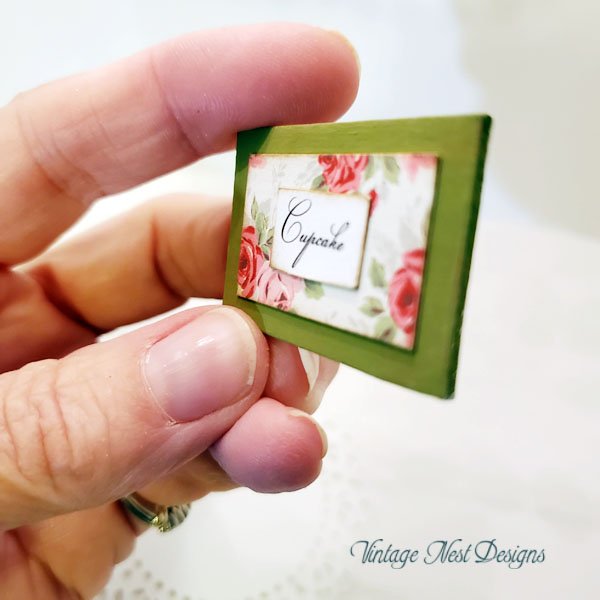 Cupcake Sign No.32 Dollhouse Miniature Handmade image 1