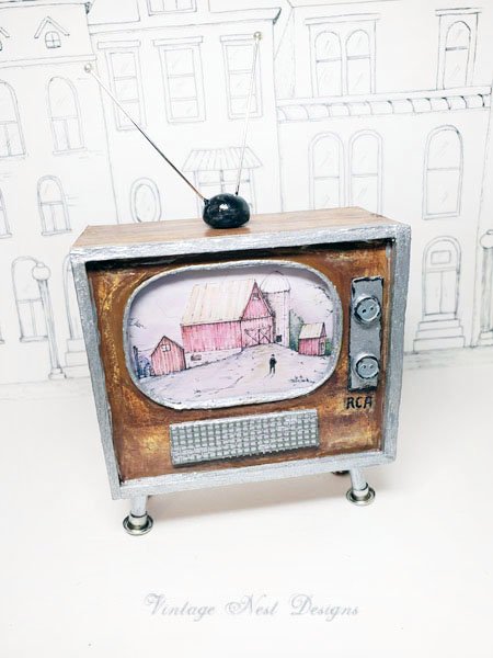 Retro TV No.1 Dollhouse Miniature Handmade image 12
