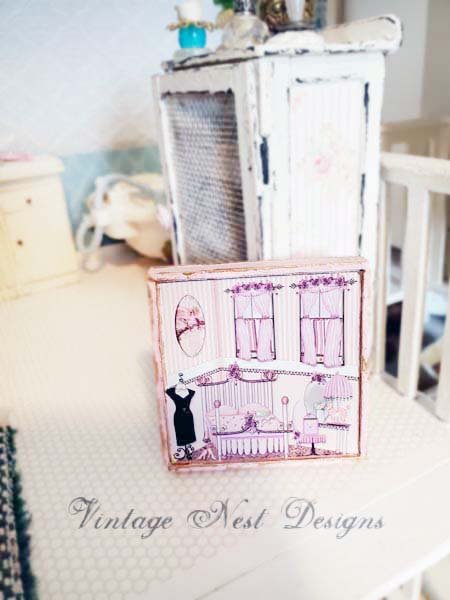 Glamour Girl Bedroom No.1:1 Dollhouse Miniature Handmade image 3