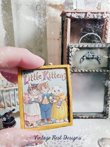 Three Little Kittens No.1:1 Dollhouse Miniature Handmade image 2