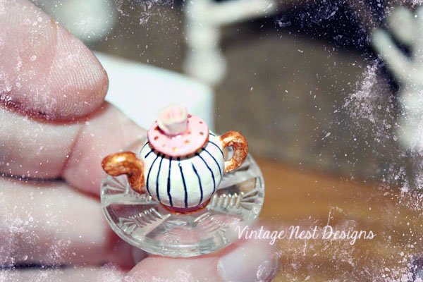 Tea Pot No.2 Dollhouse Miniature Handmade image 1