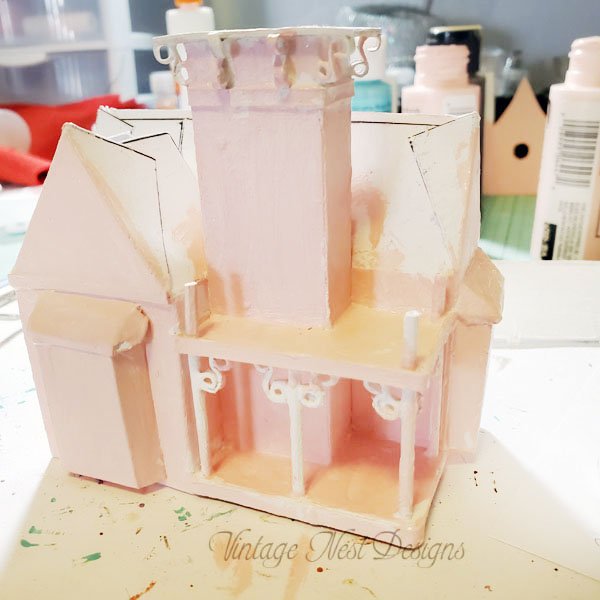 Victorian Mansion Putz Glitter Holiday Dollhouse House No.1 Handmade image 16