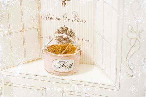 Bird Nest Basket No.16 Dollhouse Miniature Handmade image 4