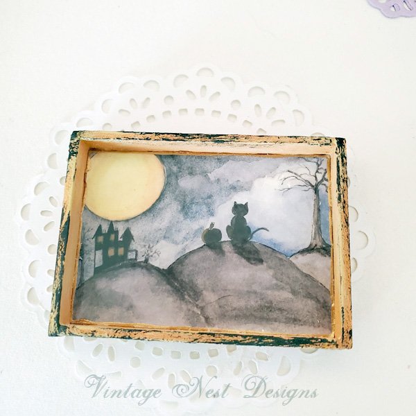 Cat & the Moon No.1:2 Dollhouse Miniature Handmade image 4
