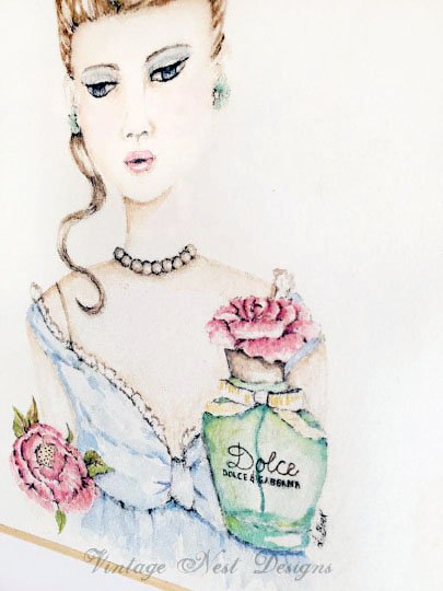 Barbie Perfume Ad No.1 Original Watercolor Painting image 2