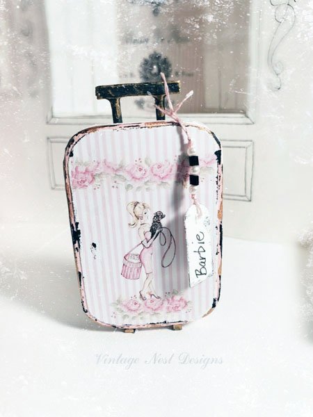 Vintage Barbie No.4:2 Luggage Suitcase Dollhouse Miniature Handmade image 0