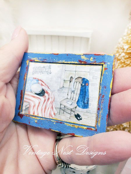 Semper Fi No.1:1 Handmade Dollhouse Miniature Wooden Framed Art image 3