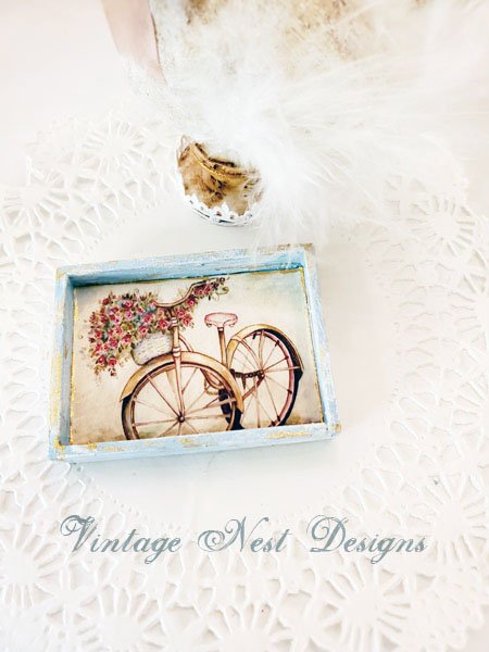 Roses & Bicycle No.1:1 Dollhouse Miniature Handmade image 1