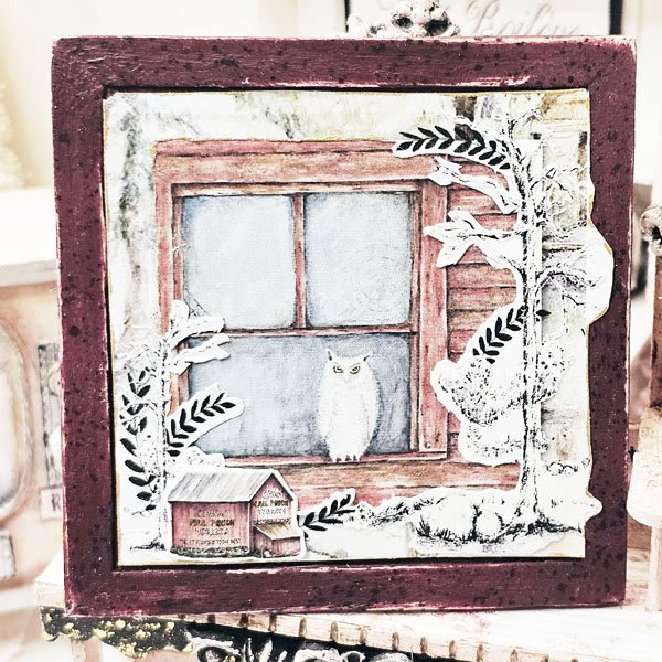 Barn Owl No.1:1 Dollhouse Miniature Handmade Wooden Framed Art image 6