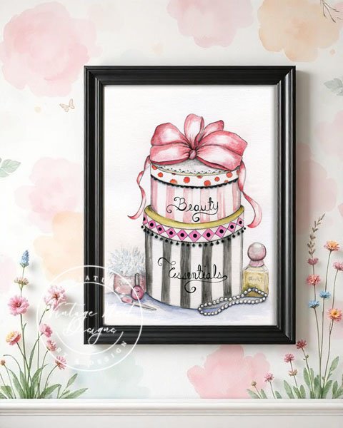 Beauty Essentials No.1 Digital Prints Watercolor Painting image 0