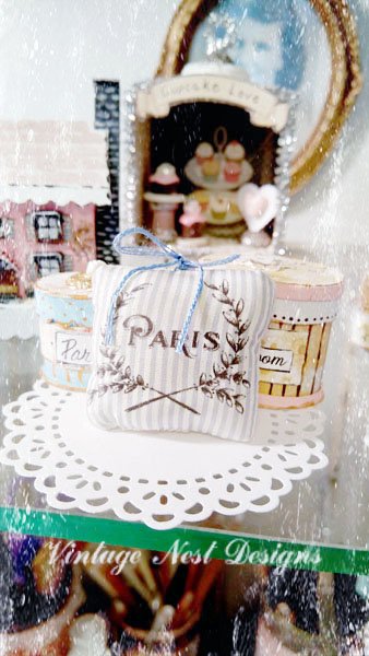 Paris Pillow No.1 Dollhouse Miniature Handmade image 0