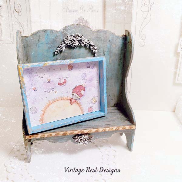 Sun Moon Stars Rocket Ship No.2:1 Dollhouse Miniature Handmade image 1