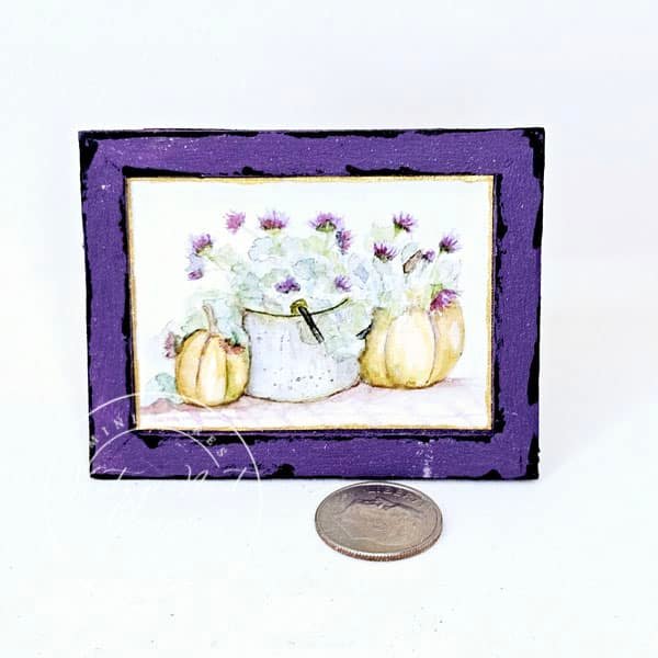 Bucket of Pumpkins No.1:2 Dollhouse Miniature image 3