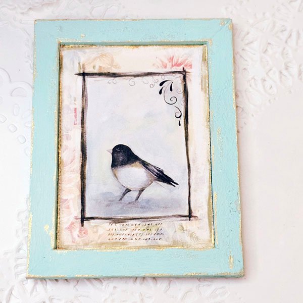 Bird Nest Black Frame No.1:3 Dollhouse Miniature Handmade Wooden Framed Art image 2