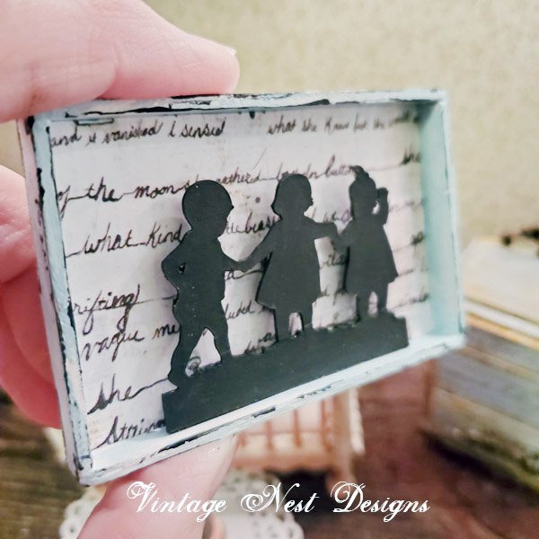 Child Silhouette No.3 Dollhouse Miniature Handmade image 1