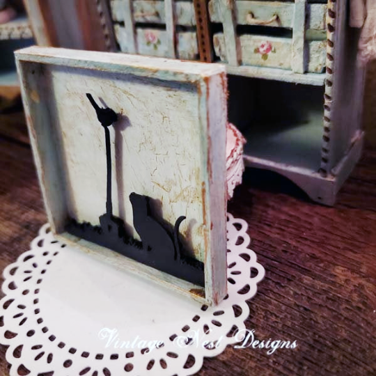 Child Silhouette No.4 Dollhouse Miniature Handmade image 2